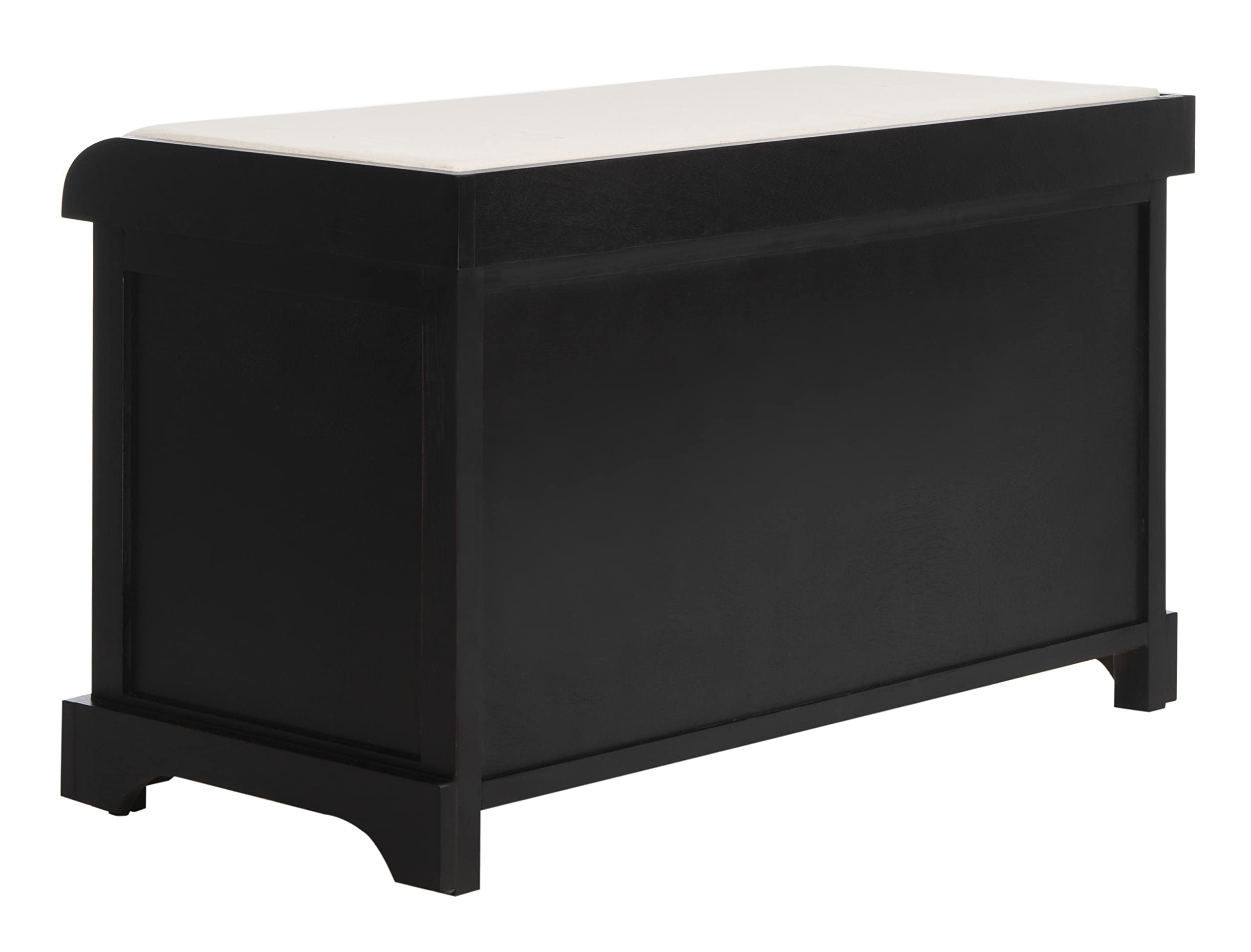 Safavieh Home Collection Freddy Black/ Wicker Basket 2-Drawer Storage Bench With Cushion (Fully Assembled)