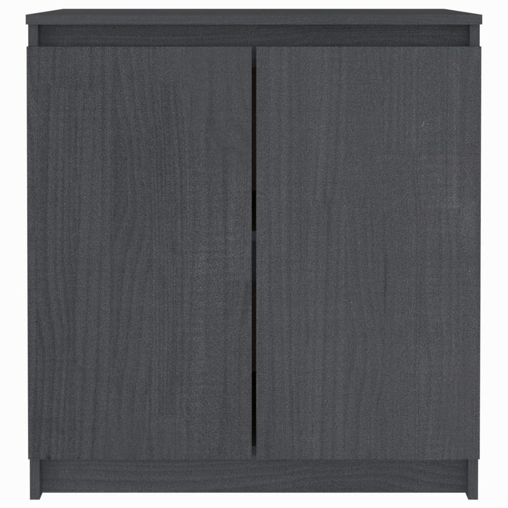 vidaXL Side Cabinet Gray 23.6&quot;x14.2&quot;x25.6&quot; Solid Wood Pine