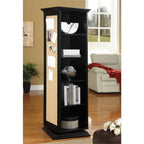 Coaster Furniture Coaster Casual Black Accent Cabinet with Storage Shelves Cork Board and Mirror 910083