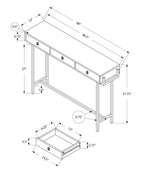 HomeRoots Furniture 12' x 48' x 31'.75' Dark Taupe, Particle Board, Metal - Accent Table