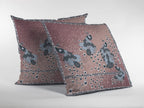 HomeRoots Blue On Muted Magenta Broadcloth 18â€ Dusty Pink Boho Bird Indoor Outdoor Throw Pillow