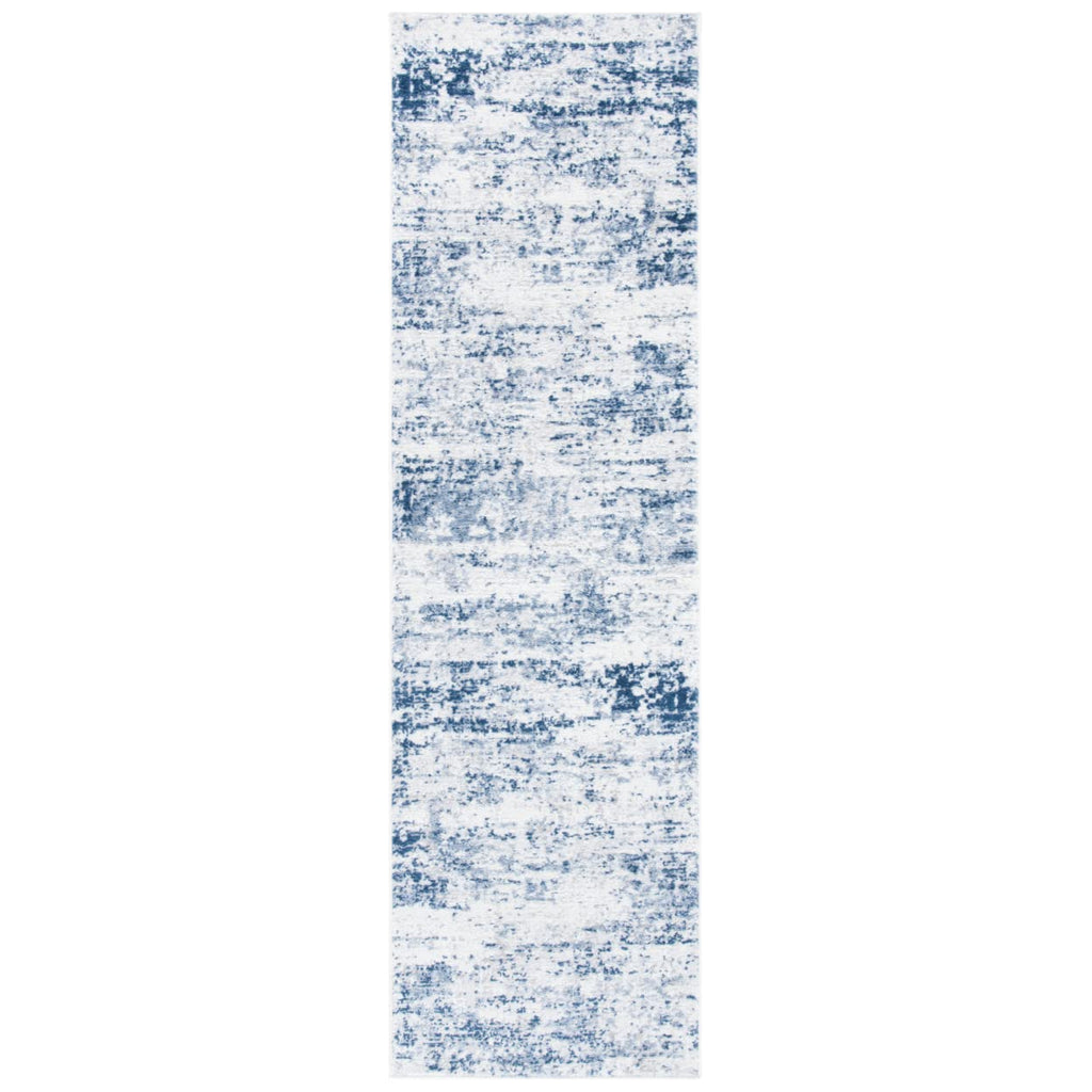 SAFAVIEH Amelia Collection Runner Rug - 2'2'' x 12', Ivory & Navy, Modern Abstract Design, Non-Shedding & Easy Care, Ideal for H