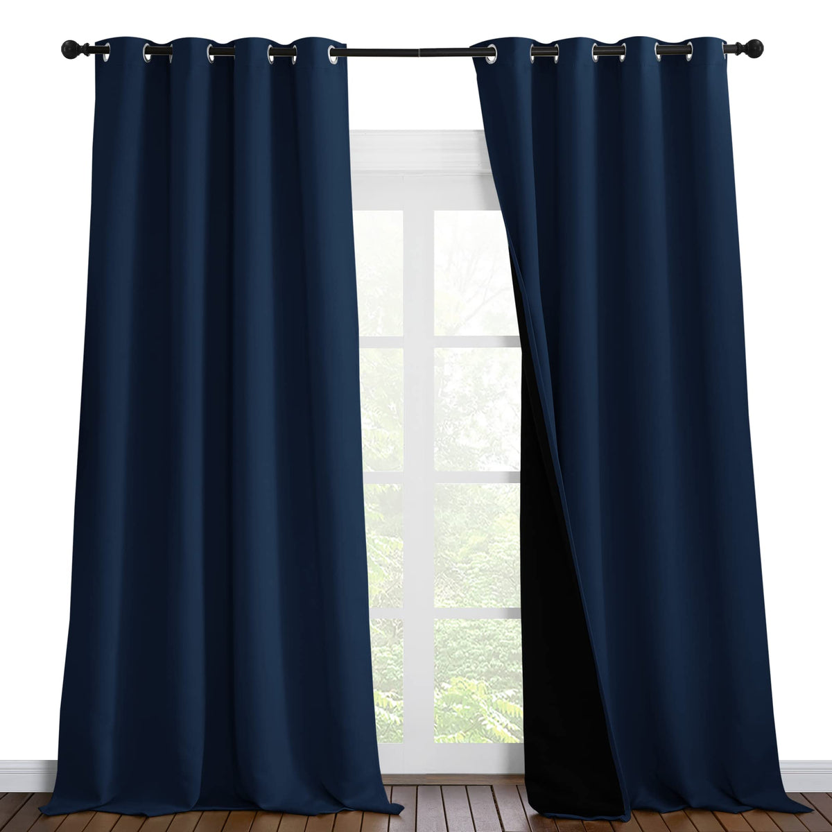 Nicetown 100% Blackout Curtains 102 Inches Long, Noise Reduction Window Treatment Curtains, Thermal Insulated Energy Smart Drape