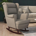vidaXL Rocking Chair Legs Rocking Reclining Seat Armchair Living Room Furniture Rubber Wood Velvet Light Grey