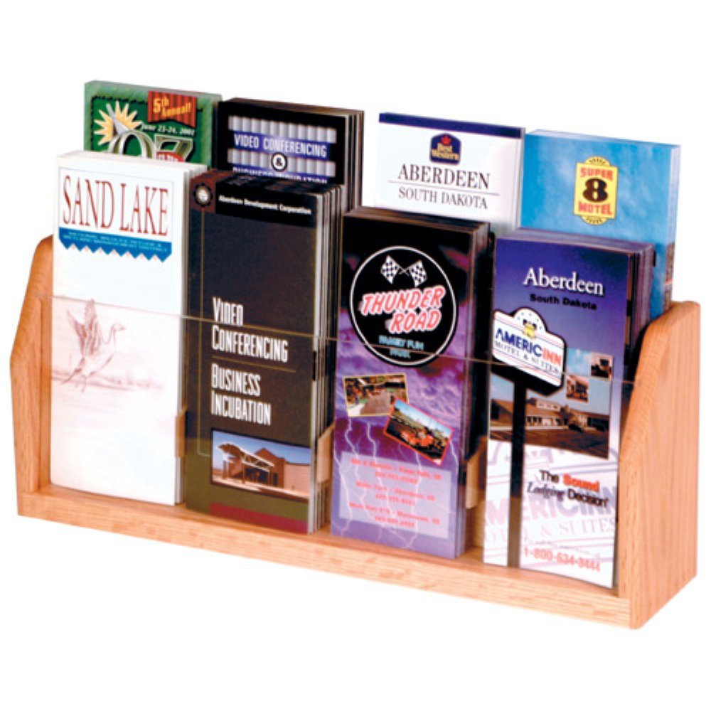 Wooden Mallet 8-Pocket Countertop Brochure Display, Light Oak