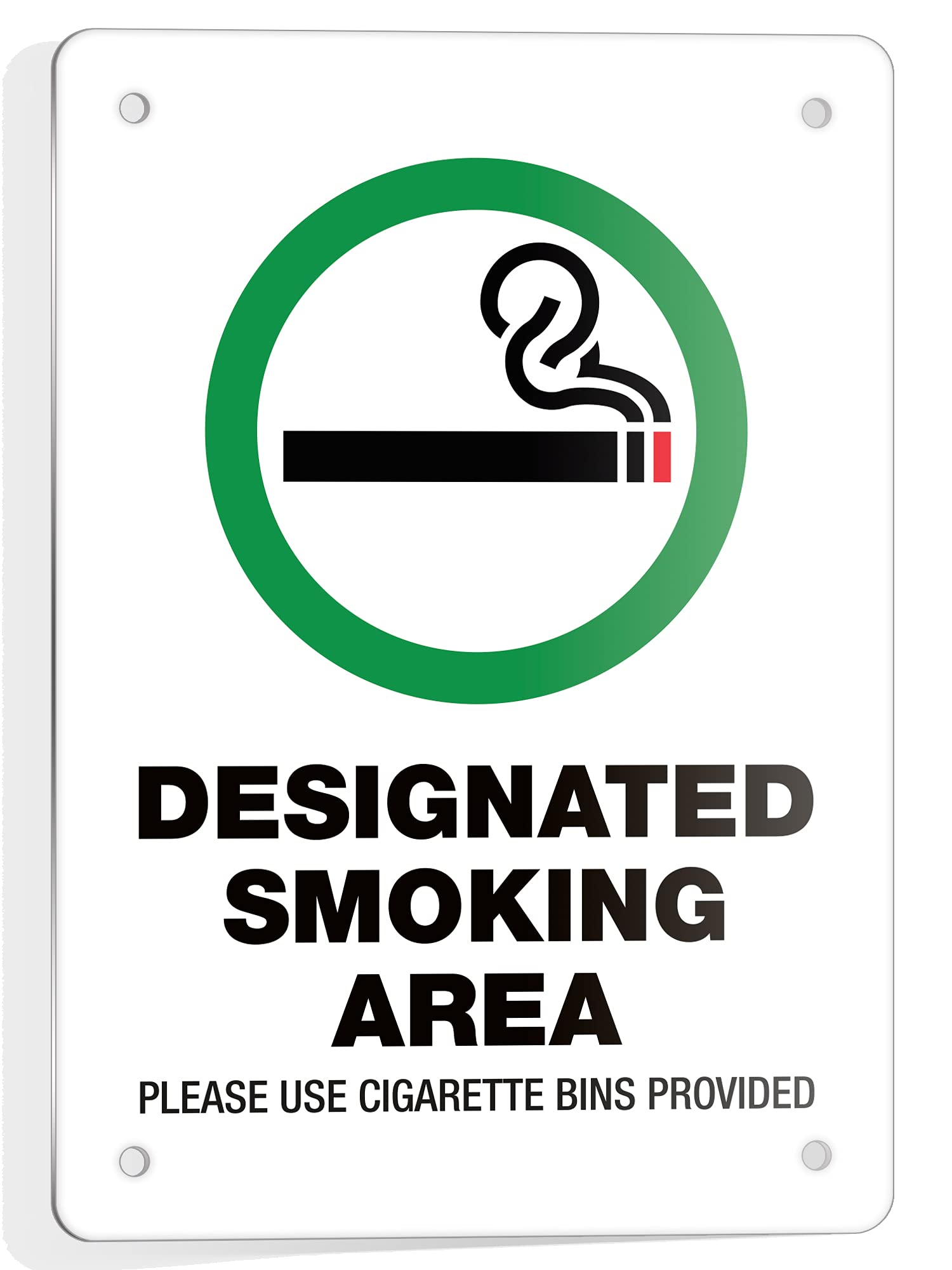 Isyfix Designated Smoking Area - 1 Pack 7X10 Inch - 100% Rust Free .040 Aluminum Signs, Laminated For Ultimate Uv, Weather, Scra