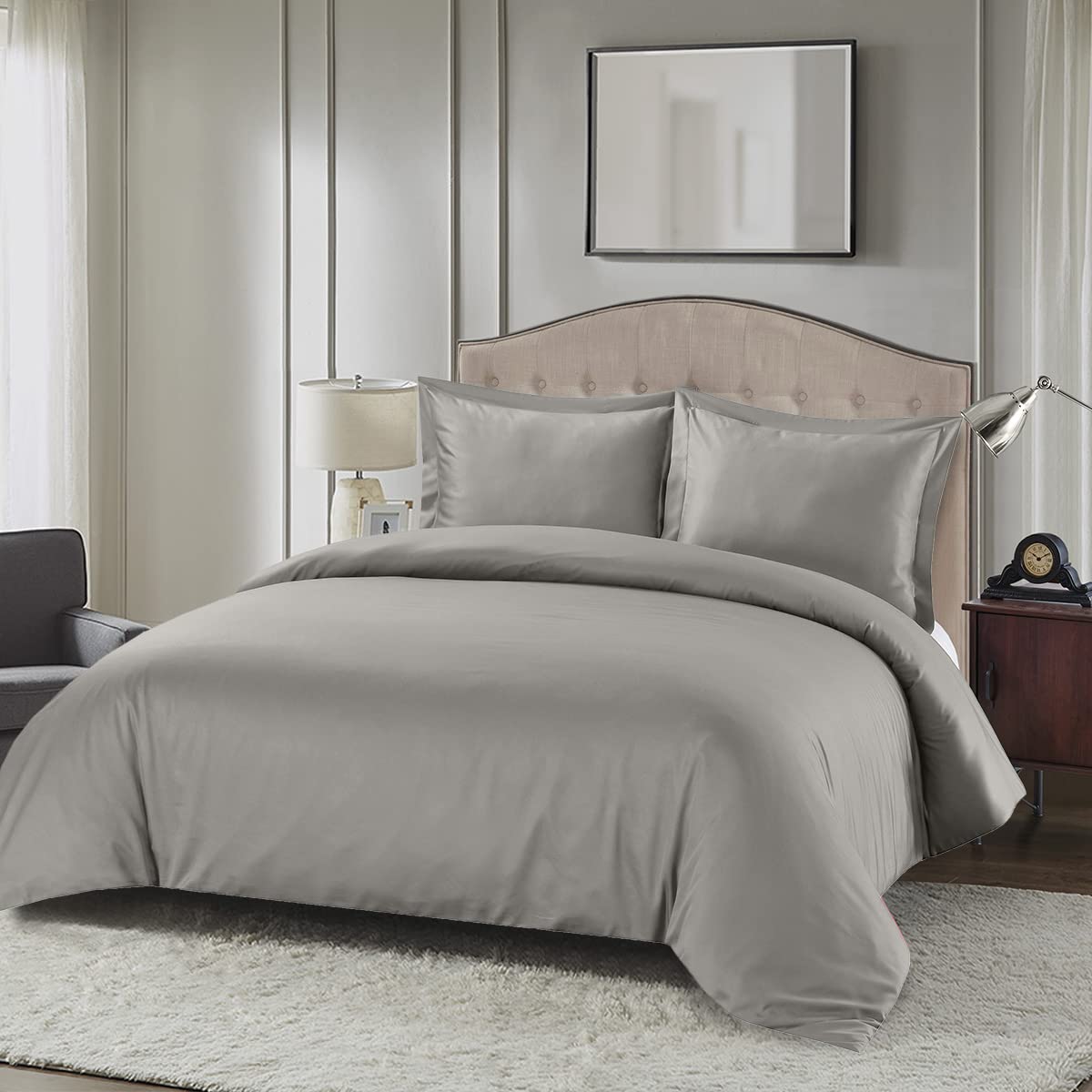 Royal Hotel Bedding Silky Soft Duvet Cover, Viscose Made From Bamboo And Cotton Blend Duvet Covers, 3Pc Duvet Cover Set, King/Ca