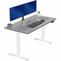 VIVO Electric 55 x 28 in Standing Desk, Memory Height Adjustment, 1B Series, Holds 220 lbs, One-Piece Dark Gray Top, White Frame
