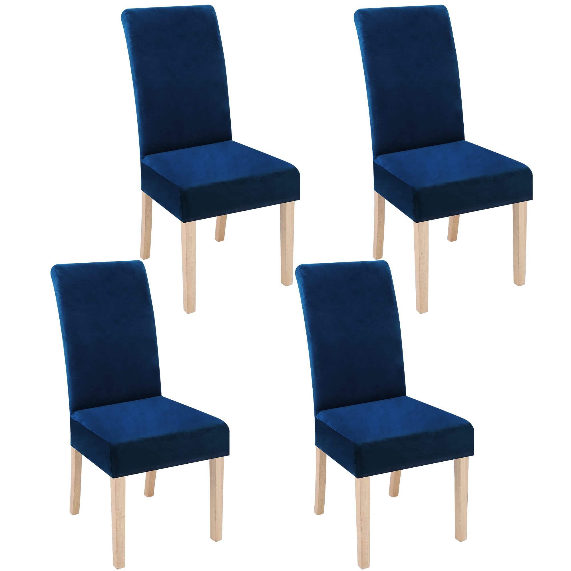 Smiry Velvet Stretch Chair Covers for Dining Room Set of 4, Soft Fit Removable Washable Kitchen Parsons Chair Slipcover Protecto