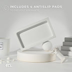 Maisonovo Concrete Tray | White-Sink Tray For Bathroom Countertop | Soap Dispenser Tray | Bathroom Trays For Counter | Soap Tray