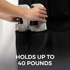 Home Genie Over The Door Hanging Shoe Organizer, 24 Breathable Mesh Pockets, Closet Rack Storage Holder, Stay In Place Hooks Hang On Closets, Hanger Holds Up To 40 Lbs For Shoes, Accessories, Black