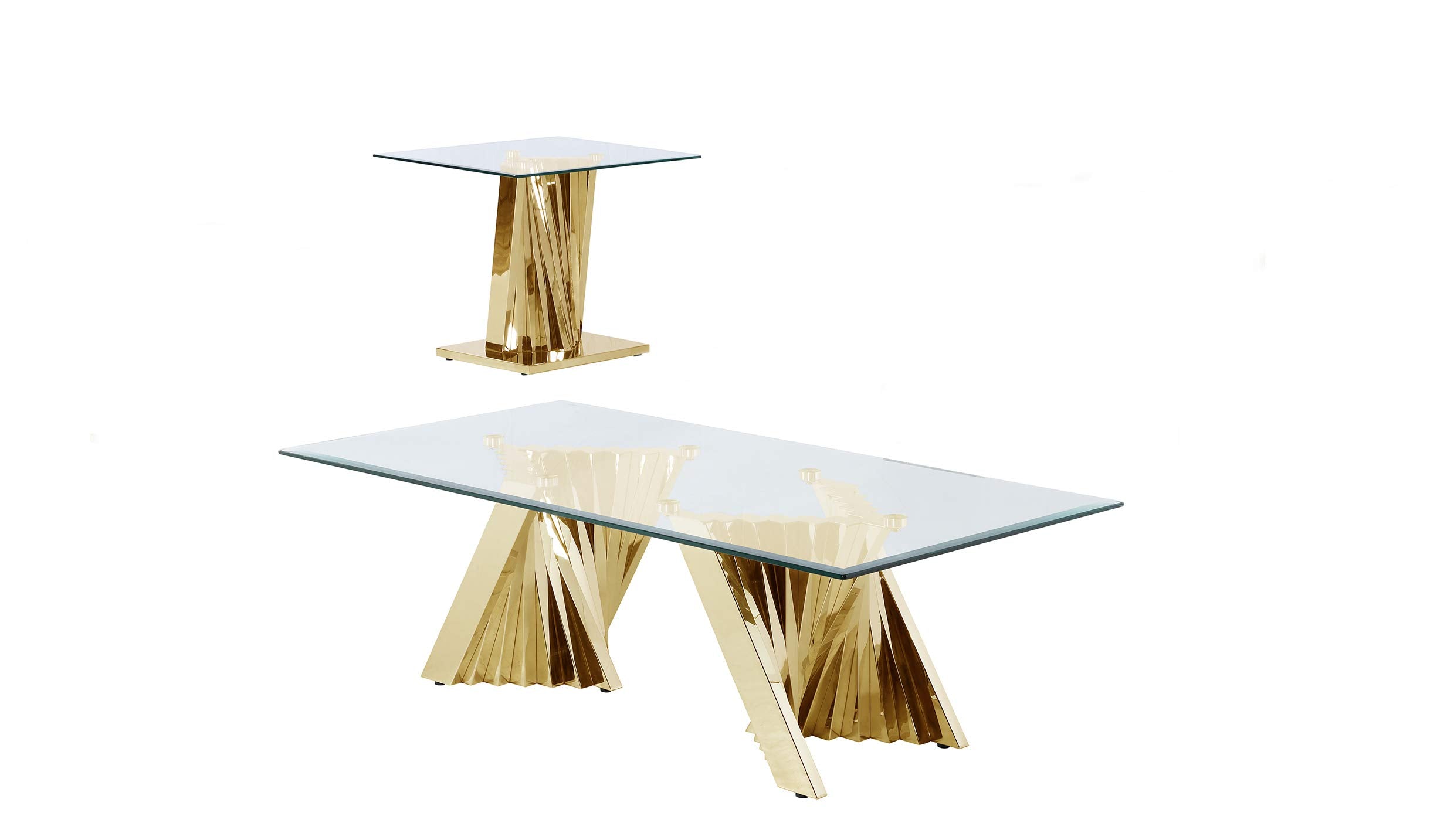 Best Quality Furniture CT04-05 Coffee Table Set, Gold