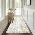 Capslpad Abstract Washable Runner Rug, 2x6 Light Beige Non-Slip Hallway Runner Rug, Modern Low Pile Kitchen Runner Rug, Ultra So