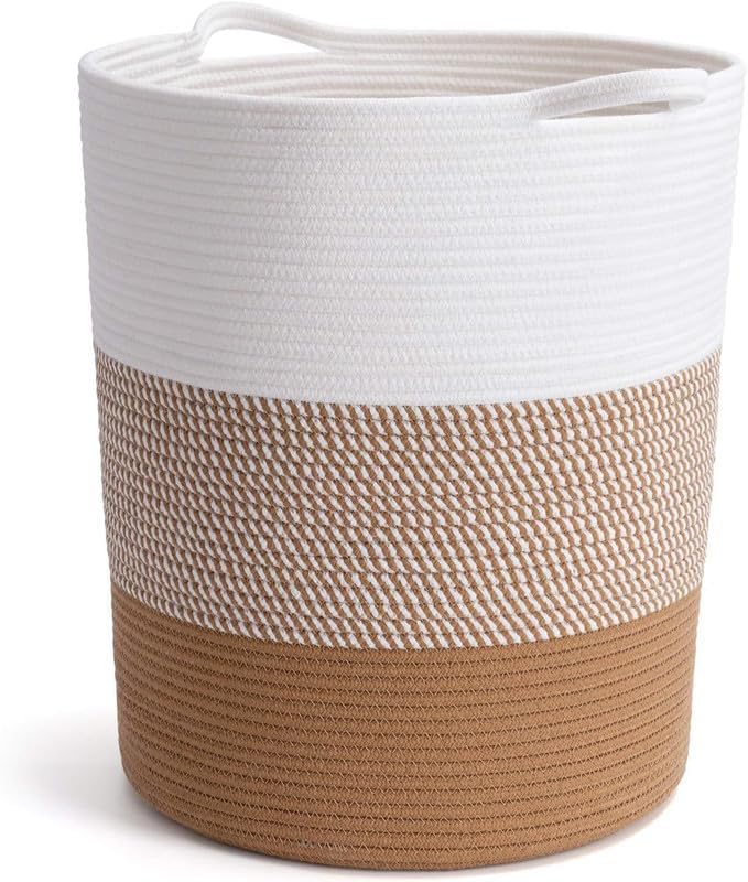 NC HOME DECOR Large Laundry Hamper Storage Basket for Clothes, Towels and Blankets in Livingroom, Bedroom, Laundry Room and Bask