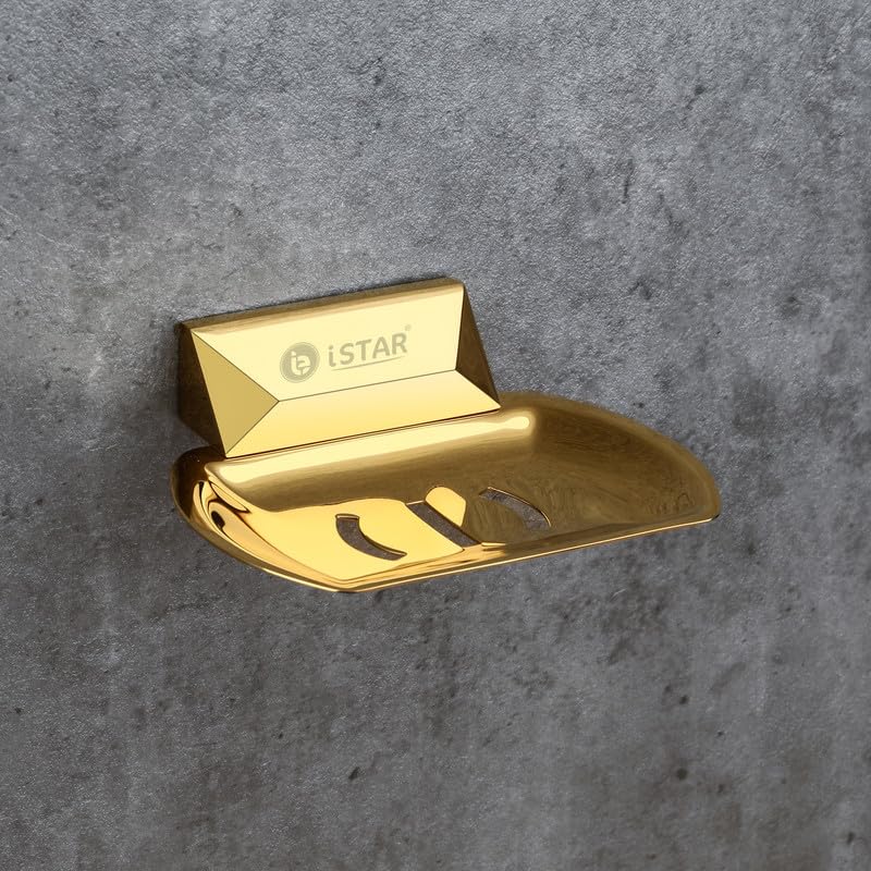 iSTAR Brass AntiRust Single Soap Dish | Stylish Wall Mounted Bathroom Accessories | Corrosion Free Soap Case Holder Stand for H