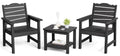 Lahaap Patio Chairs Set, 3 Pieces Weatherproof Hips Outdoor Furniture, Patio Chairs Conversation Sets With Side Table For Garden