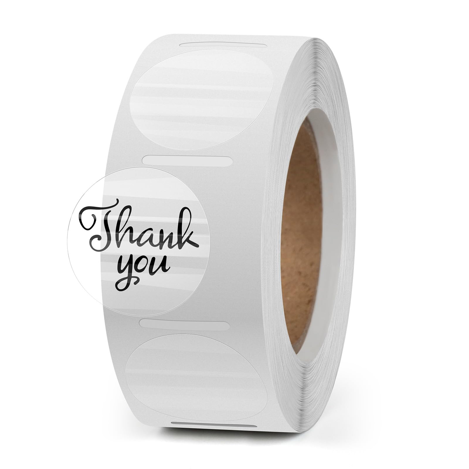 Yikiada Clear Thermal Labels Vinyl 1 Inch Self-Adhesive Round Stickers Circle Roll Waterproof Printer Decals Package Seal For Qr