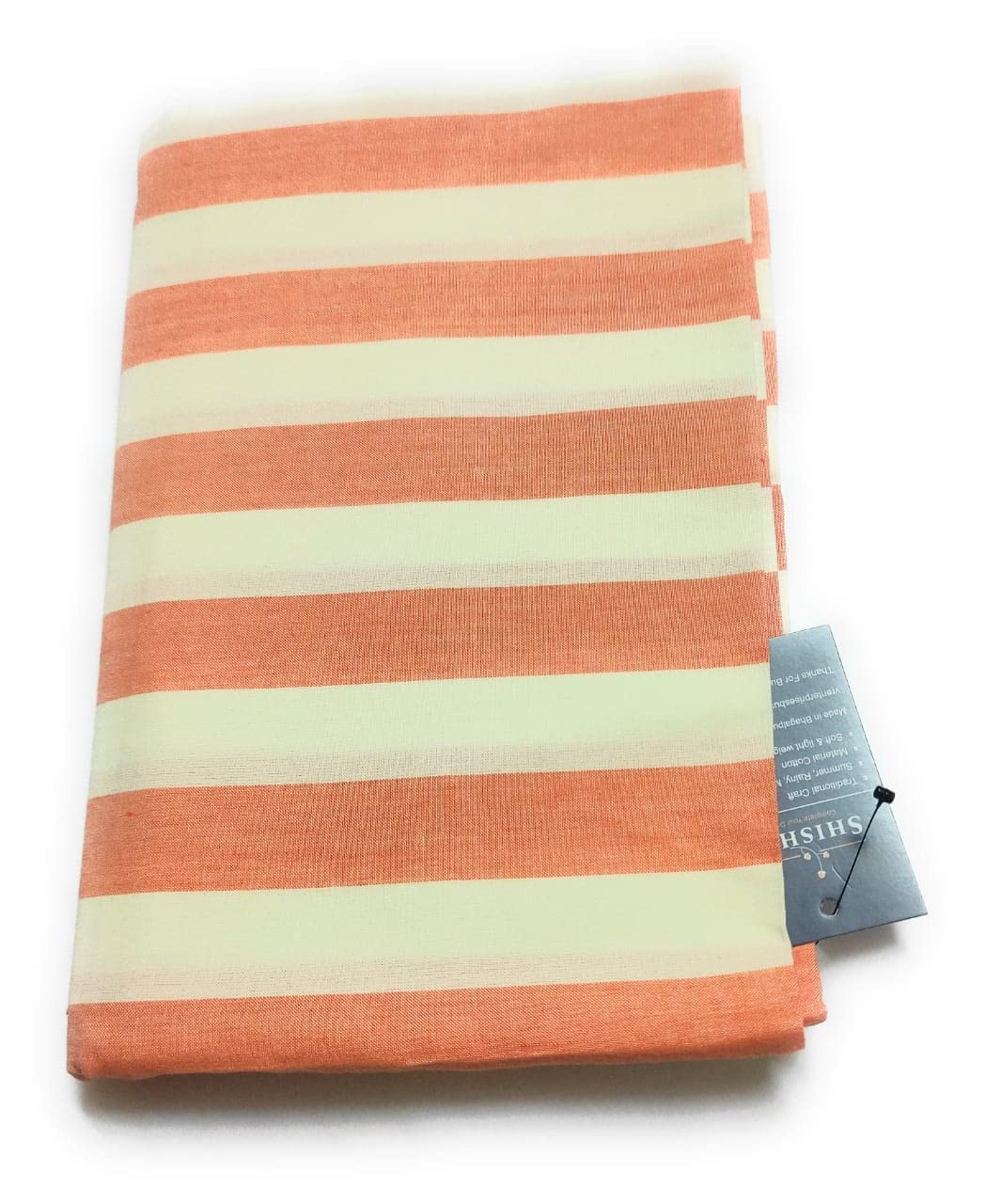 SHISHIR 100% Organic Khadi Cotton Soft Beautiful Striped Design Bhagalpuri Summer Chadar/TopSheet/Comforter (Size 265cm X 135cm