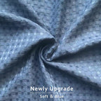 Miye Pleated Waffle Weave Bed Skirt, Tailored Dust Ruffle 18 Inch Drop Easy Fit, Machine Washable (Blue, Queen - 18'' Drop)