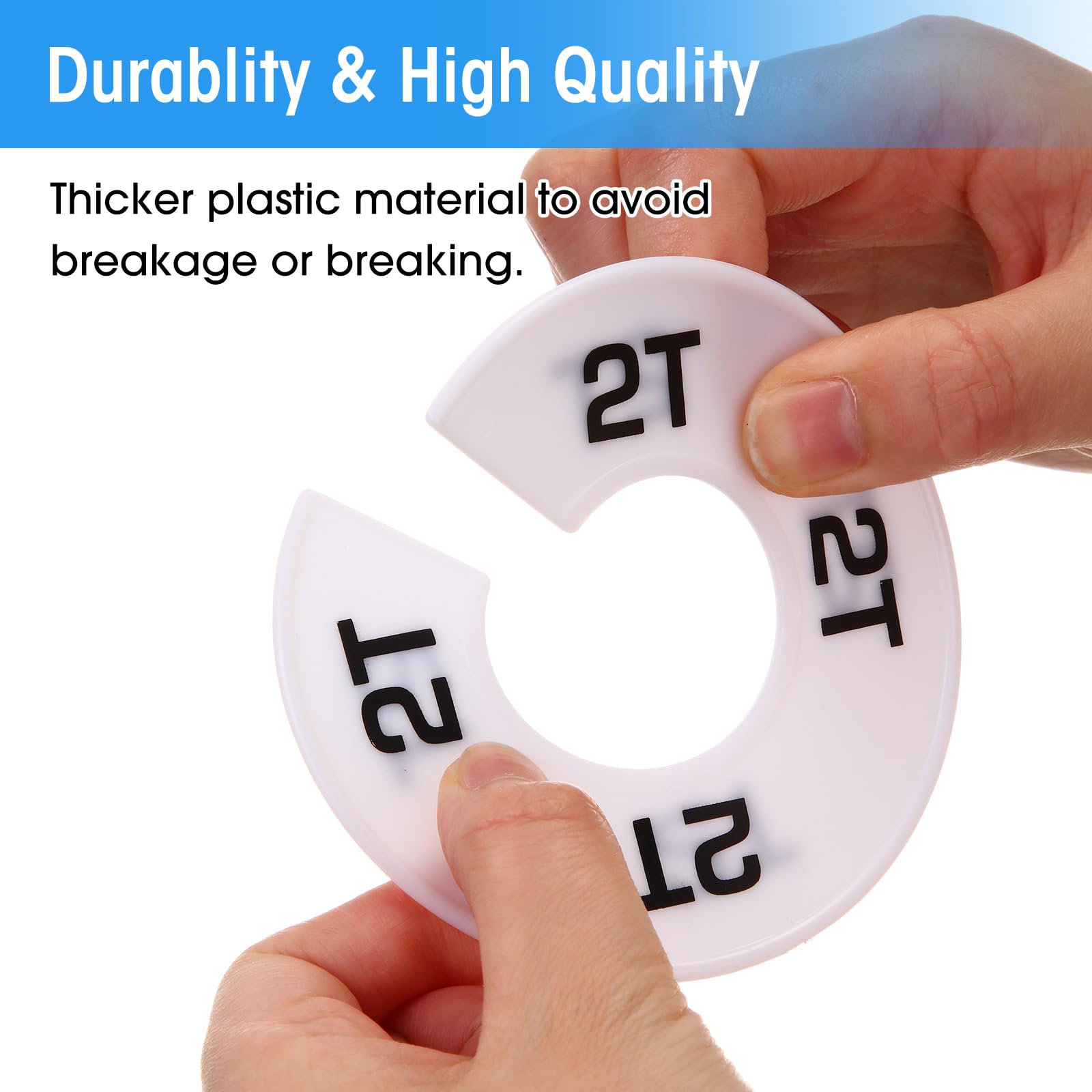 Blulu 10 Pack Clothing Rack Size Dividers Round Hangers Dividers