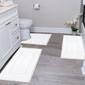 SHACOS Bathroom Rugs Set of 3 Soft Bath Mats with U Shape Toilet Rugs Absorbent Non Slip Washable Microfiber Bath Rugs Bathroom 