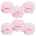 WYZworks Set of 6 - Baby Pink 8 - (6 Pack) Tissue Pom Poms Flower Party Decorations for Weddings, Birthday, Bridal, Baby Showers