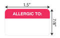 Tabbies Medical Allergy Label, White/Red, 1-1/2'W X 7/8' H, Allergic To 250 Labels/Roll (Map1000)