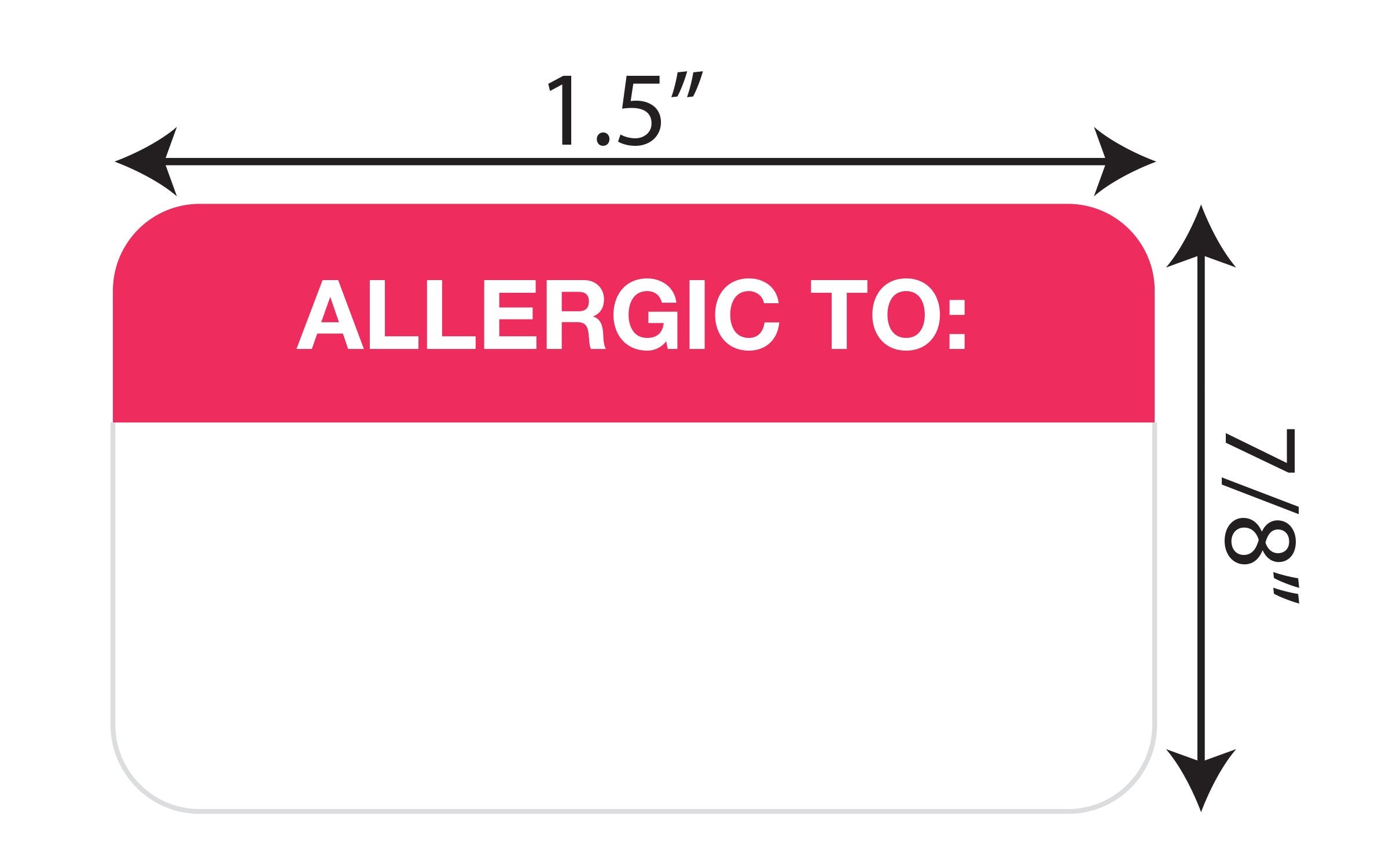 Tabbies Medical Allergy Label, White/Red, 1-1/2'W X 7/8' H, Allergic To 250 Labels/Roll (Map1000)
