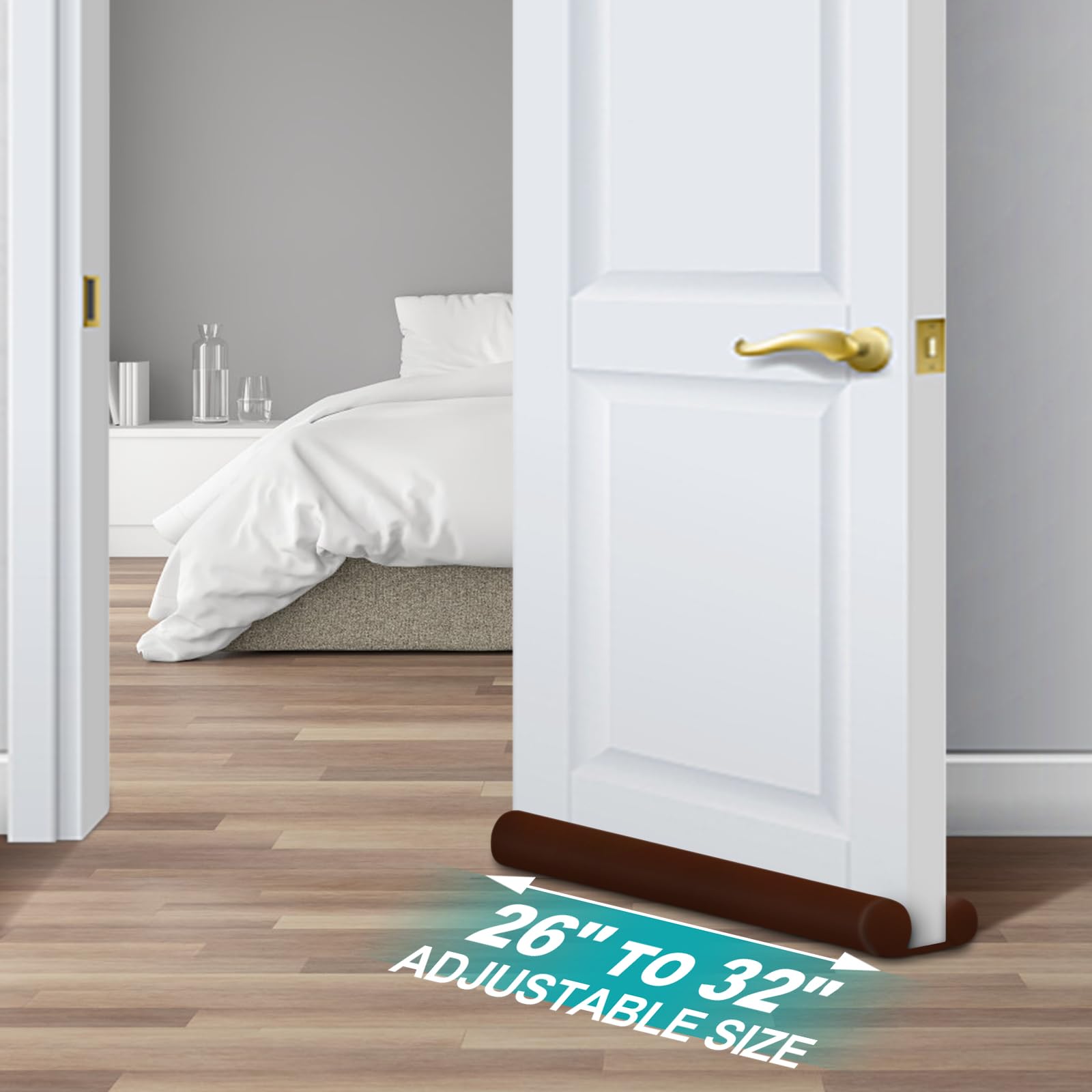 Maxtid 32' Door Draft Stopper Brown Door Air Draft Stopper Breeze Wind Blocker Bedroom Must Haves 2024 Door Stoppers For Bottom Of Door Small Apartment Doors Essentials
