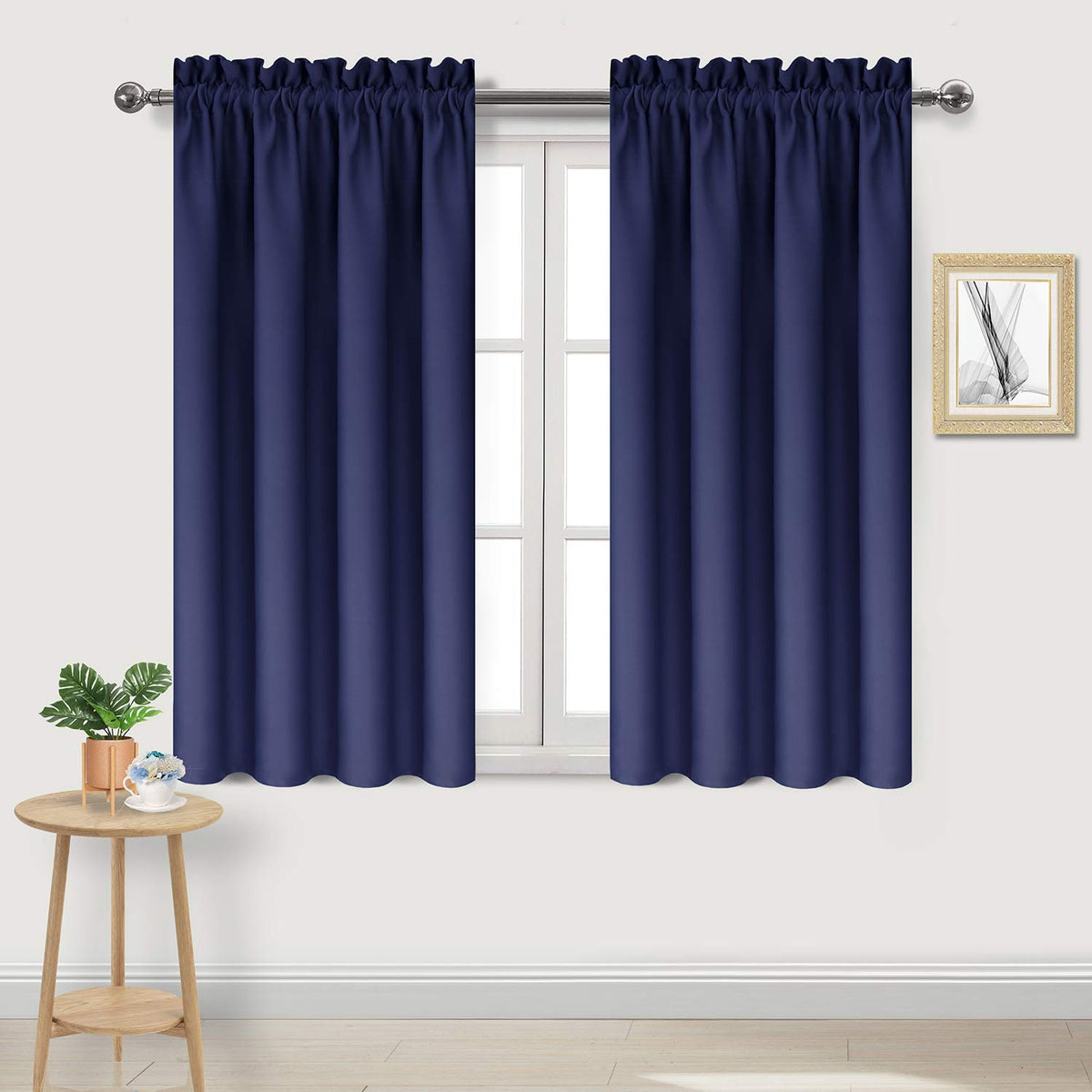 Dwcn Blackout Curtains Thermal Insulated Energy Saving Bedroom And Kitchen Curtains Window Treatments, W 38 X L 45 Inch, Set Of