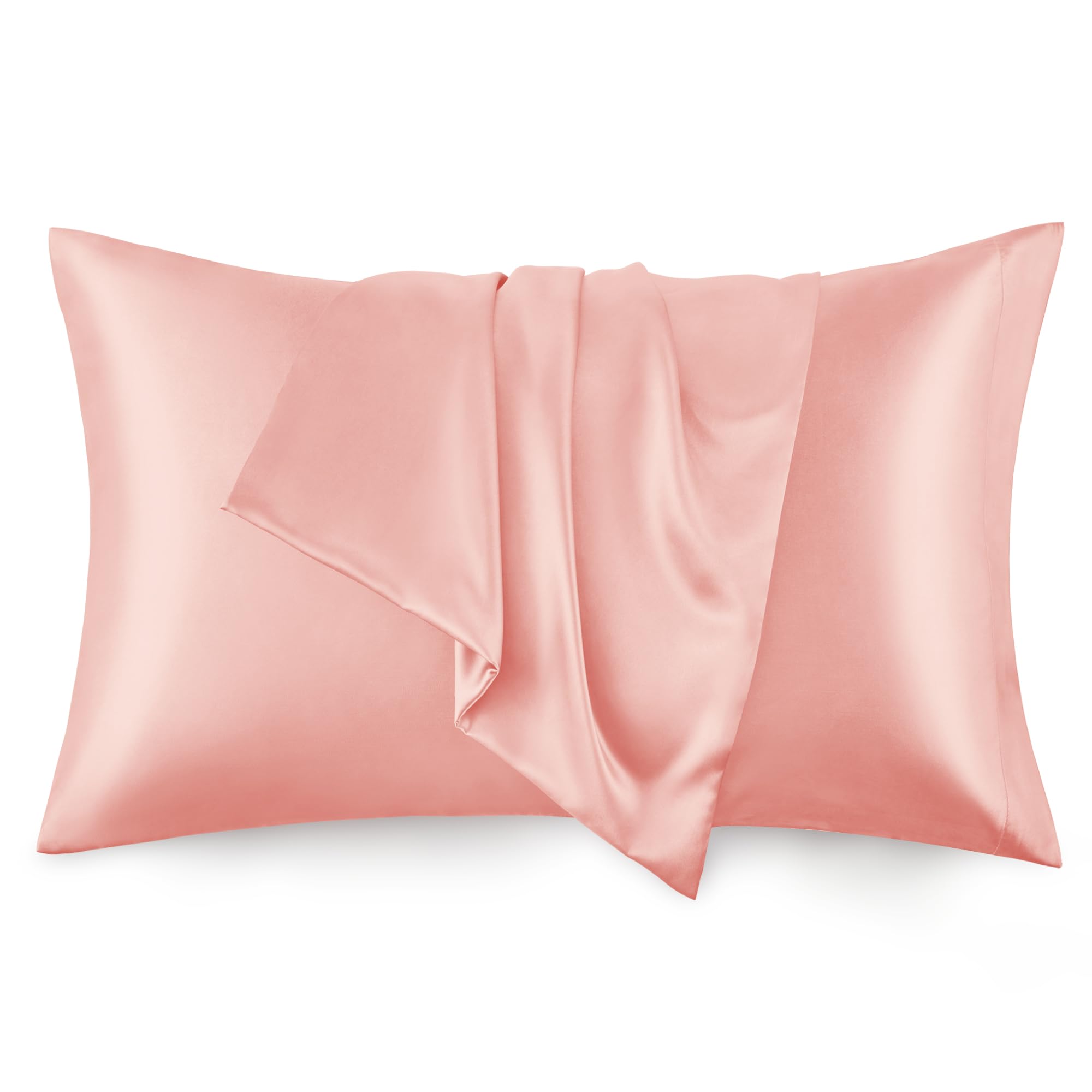 Love'S Cabin Silk Satin Pillowcase For Hair And Skin (Coral, 20X36 Inches) Slip King Size Pillow Cases Set Of 2 - Satin Cooling