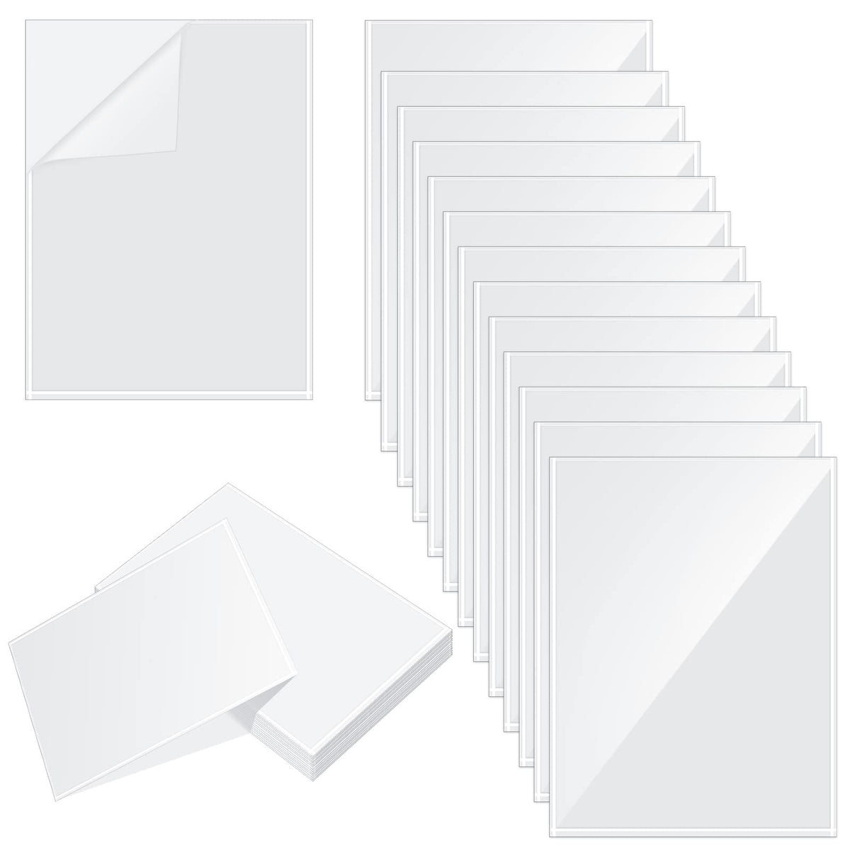 Self Adhesive Display Pockets Peel And Stick Clear Paper Sleeves Wall And Door Communication Clear Adhesive Sheet Protector Lett
