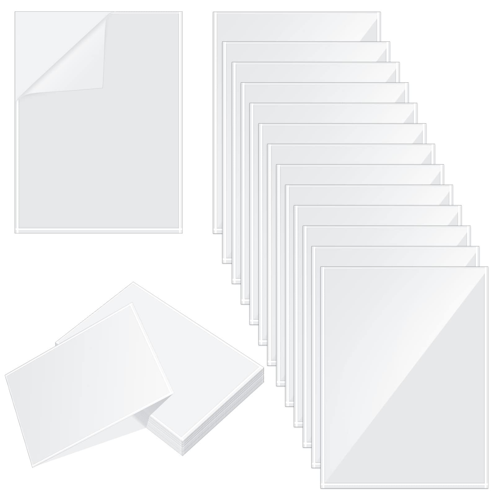 Self Adhesive Display Pockets Peel And Stick Clear Paper Sleeves Wall And Door Communication Clear Adhesive Sheet Protector Lett