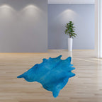 HomeRoots Cowhide, Microsuede 72' x 84' Sky Blue, Cowhide - Rug