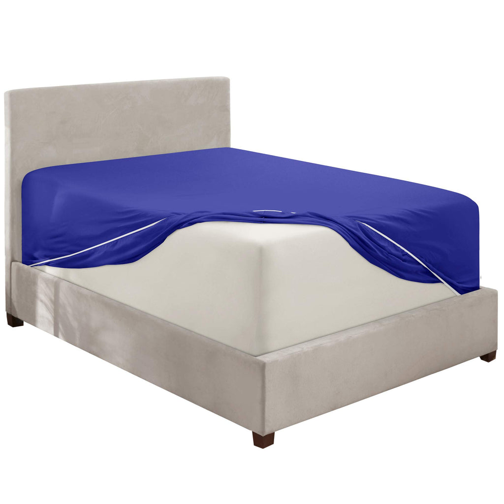 Nestl Royal Blue Twin Xl Fitted Sheet Only, Extra Deep Pocket Fitted Bed Sheet, 1800 Microfiber Xl Twin Fitted Sheet, Ultra Soft Fitted Sheet Twin Xl Fits Up To 24 Inch Mattress