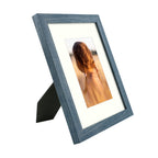 Golden State Art, 8X10 Picture Frame With Mat For 5X7 Photo - High Definition Glass Wall Mounting Or Tabletop Display (Blue, 1 P