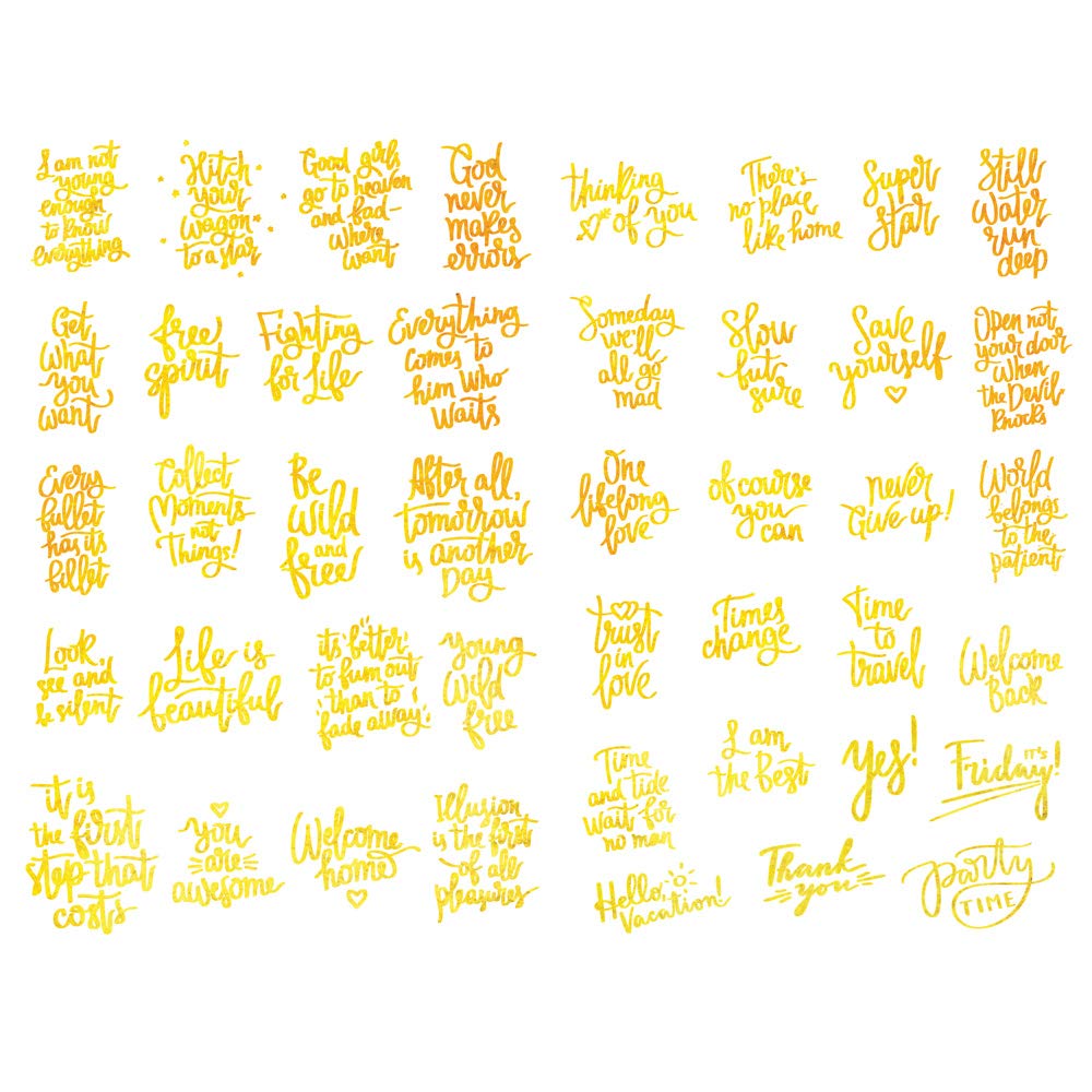 Seasonstorm Golden Small Talk Chitchat Words Aesthetic Scrapbook Collage Paper Journal Stickers Fancy Stationery Accessories Cra