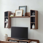 Modway Omnistand, Wall Mounted Shelves, Walnut Gray