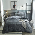 Grey Stripe Duvet Cover Queen Cotton Bedding Sets Geometric Stripe Comforter Cover Modern Style Masculine Bedding Sets for Men B
