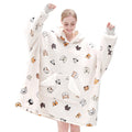 Touchat Wearable Blanket Hoodie, Oversized Sherpa Fleece Sweatshirt Blanket With Giant Hood Pocket And Sleeves For Adult, Warm &
