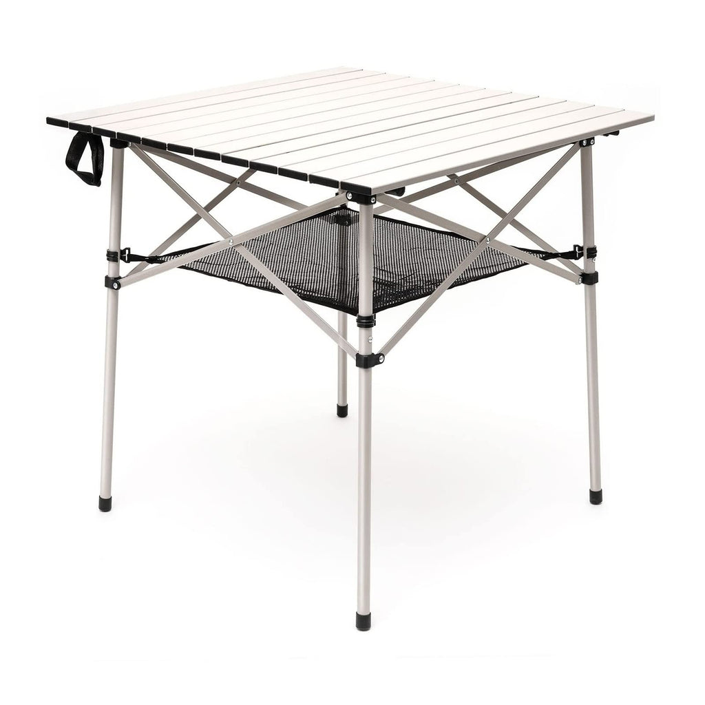 Sunnyfeel Outdoor Folding Table | Lightweight Compact Aluminum Camping Table, Roll Up Top 4 People Portable Camp Square Tables With Carry Bag For Picnic/Cooking/Beach/Travel/Bbq