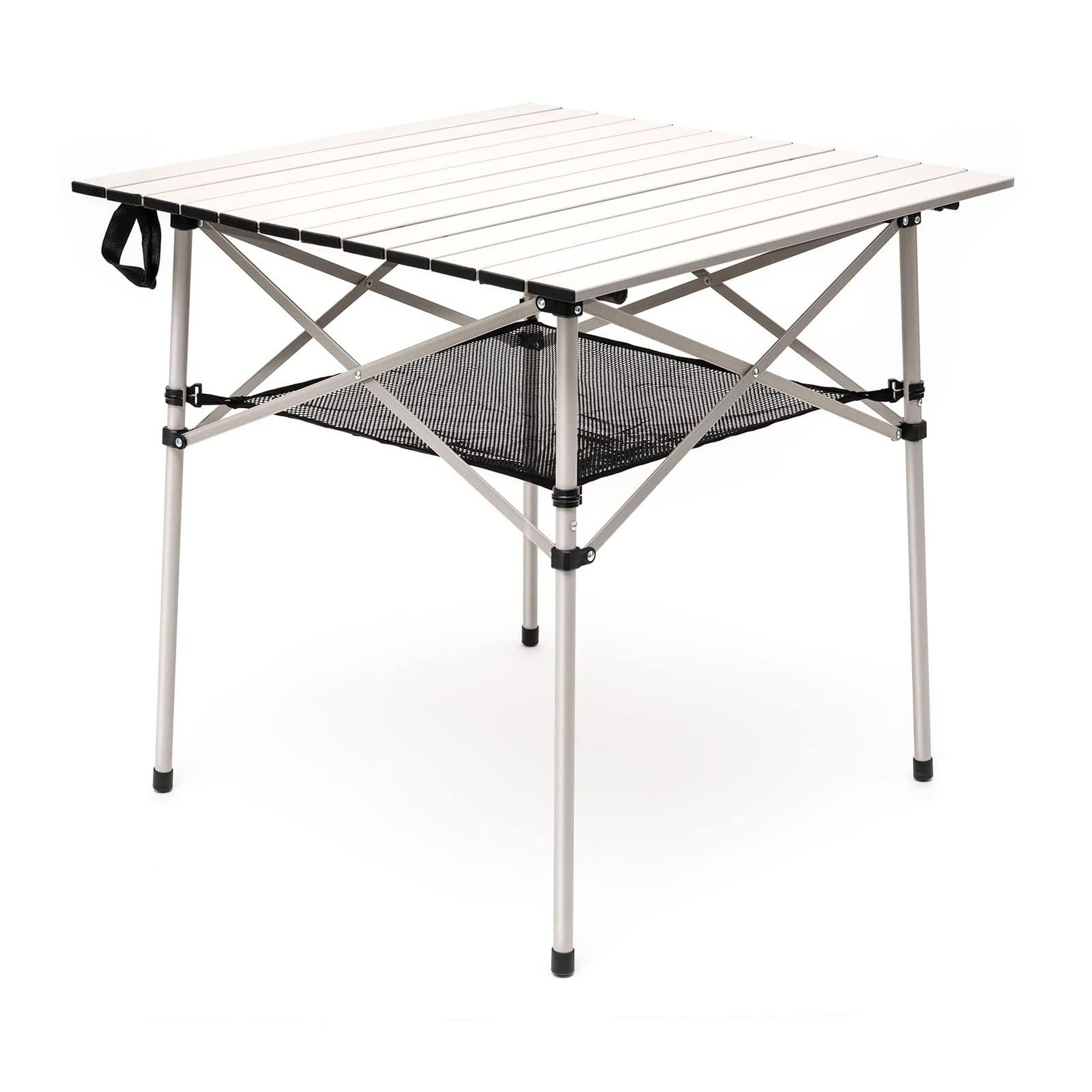 Sunnyfeel Outdoor Folding Table | Lightweight Compact Aluminum Camping Table, Roll Up Top 4 People Portable Camp Square Tables With Carry Bag For Picnic/Cooking/Beach/Travel/Bbq