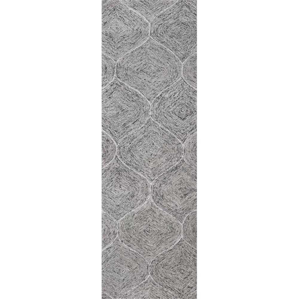 Rizzy Home Alora Decor London 2'6" X 8' Trellis Gray/Gray/Rust/Blue Hand-Tufted Area Rug