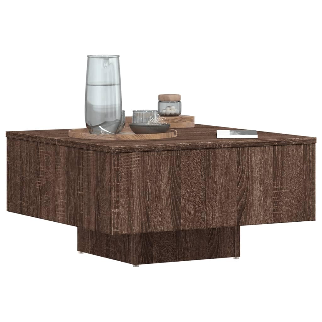 Vidaxl Smoked Oak Coffee Table - Engineered Wood Side Table For Living Room, Lounge, Bedroom - Compact And Versatile Design - Damp Cloth Cleaning