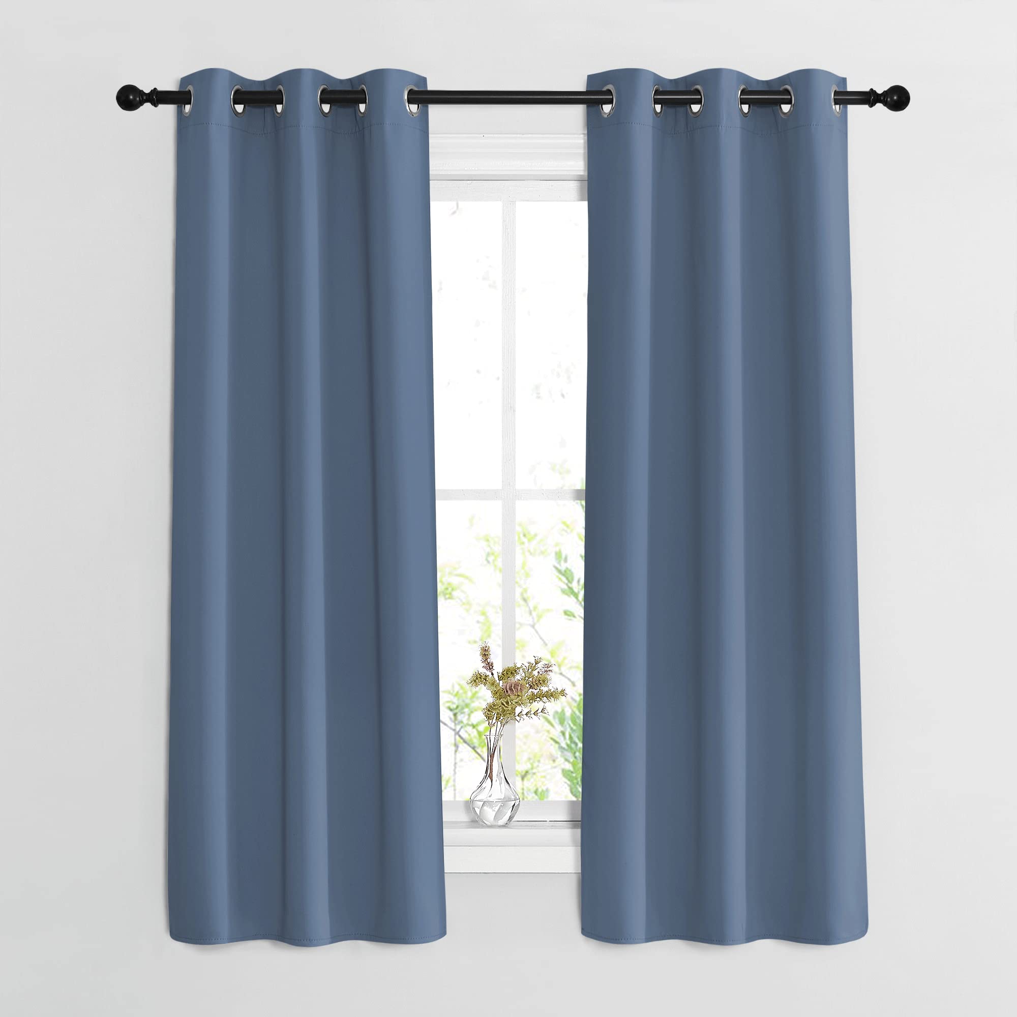 Nicetown Bedroom Blackout Curtains And Drapes 54 Inch Long - Window Treatment Thermal Insulated Solid Grommet Light Blocking For