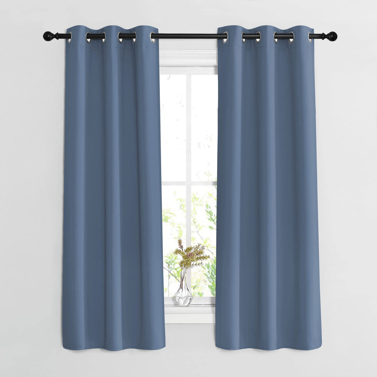 Nicetown Bedroom Blackout Curtains And Drapes 54 Inch Long - Window Treatment Thermal Insulated Solid Grommet Light Blocking For