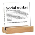 Social Worker Gifts for Women Men, Funny Gifts for Social Workers, Social Worker Definition Clear Acrylic Desk Decorative Sign f