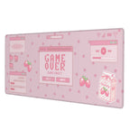Pink Game Strawberry Milk Gaming Mouse Pad Xl, Large Extended Mousepad Desk Pad, Long Nonslip Rubber Mice Mats Stitched Edges Pl
