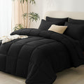 Cozylux Full Size Comforter Sets - 7 Pieces Bed In A Bag Set Black Full, Complete Bedding Sets Bed Set For All Season With Comforter, Flat Sheets, Fitted Sheet, Pillowcases & Shams