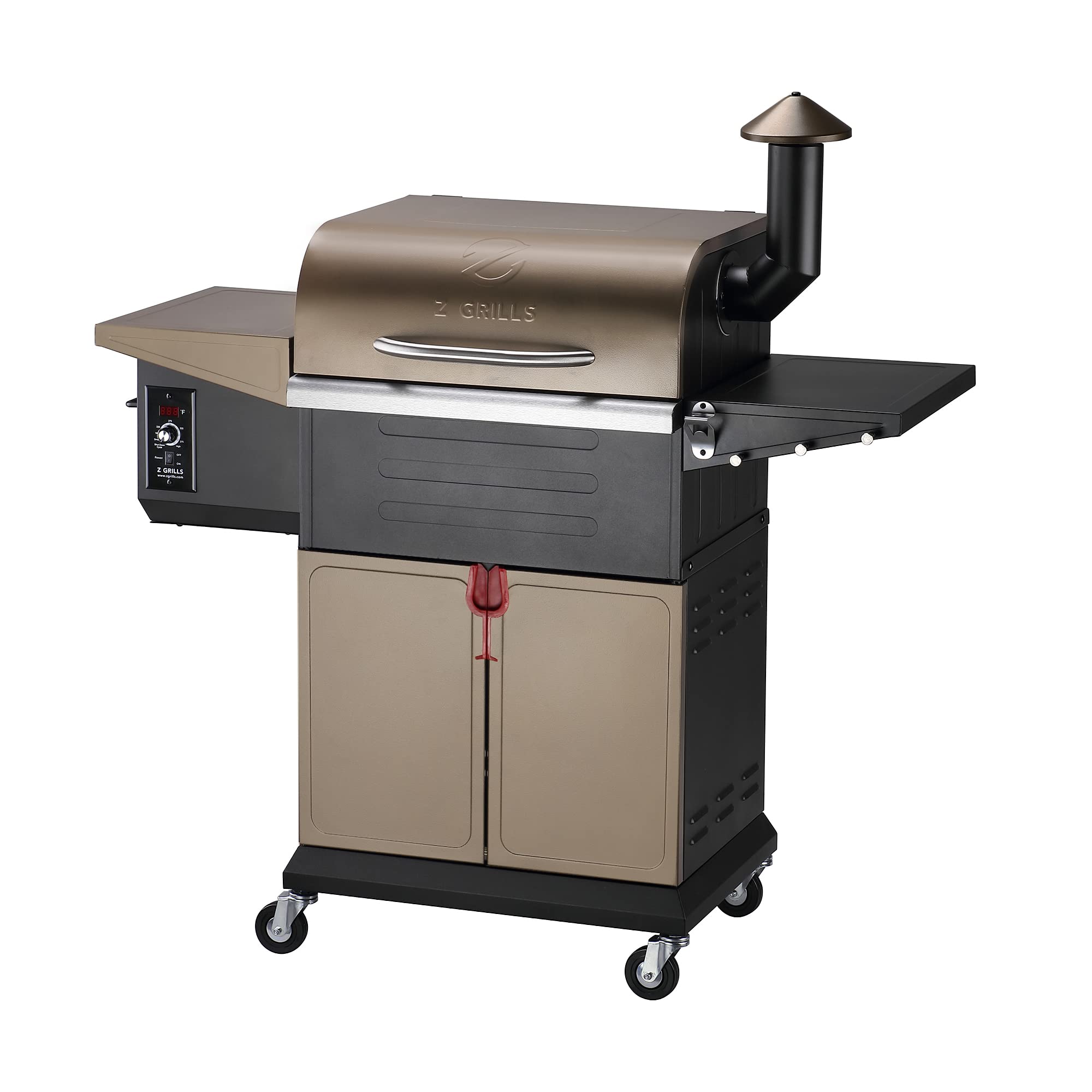 Z Grills Wood Pellet Grill Smoker With Pid Controller, 8-In-1 Master Sear Bbq Grill, Auto Temperature Control, Huge Storage Cabi